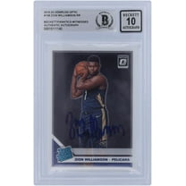 Zion Williamson New Orleans Pelicans Autographed 2019-20 Panini Donruss Optic Rated Rookie #158 Beckett Fanatics