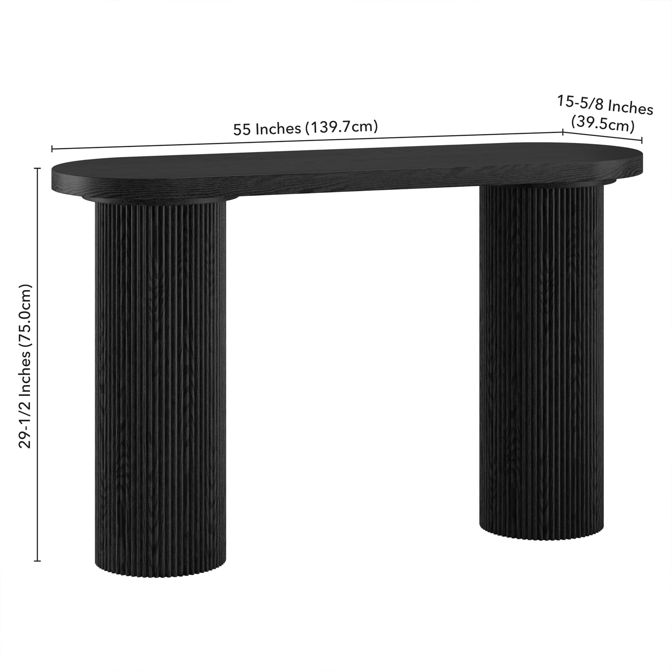 Evelyn&Zoe Modern/Contemporary 55" Wide Black Grain Console Table