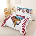 thumbnail image 2 of Erosebridal Kids Sports Queen Comforter Set, Baseball Ice Cream Bedding Comforter Set, Colorful Polka Dots Reversible, 1 Comforter and 2 Pillowcases, 2 of 6