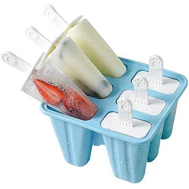 Moldes para paletas 6 piezas Moldes para paletas de hielo de silicona Molde para paletas sin BPA Reutilizable Máquina para hacer paletas de hielo de fácil liberación Ormromra HMHZ784-1