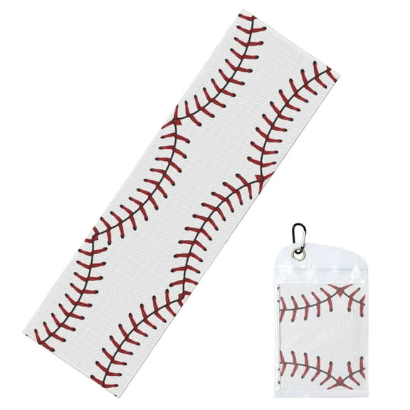 White Baseball Cooling Towel 39.4"X11.8" Ice Sweat Towel Face Cooling Neck Cooler Wraps For Sports