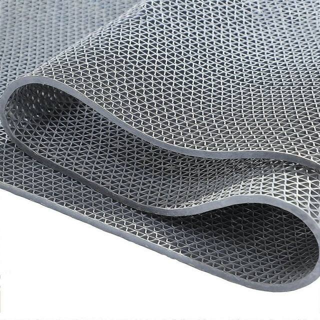 5.5mm Thick NonSlip Drainage Mat, PVC Mesh for Bathroom, Shower, Pool (Gray, 90x70cm)
