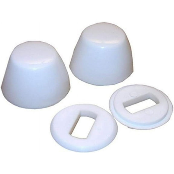 LASCO 04-3911 White Round Plastic, Universal Fit, 1-Pair Toilet Bolt Cap