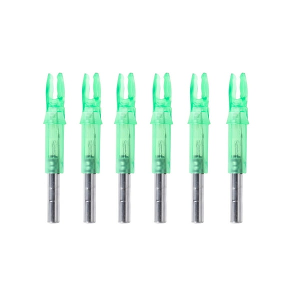 BESTSKY 6 Pcs Archery LED Lighted Arrow Hunting Luminous Arrow Tails Bow Accessories Internal Arrow End Fit 6.2mm Arrow Shaft (Green)
