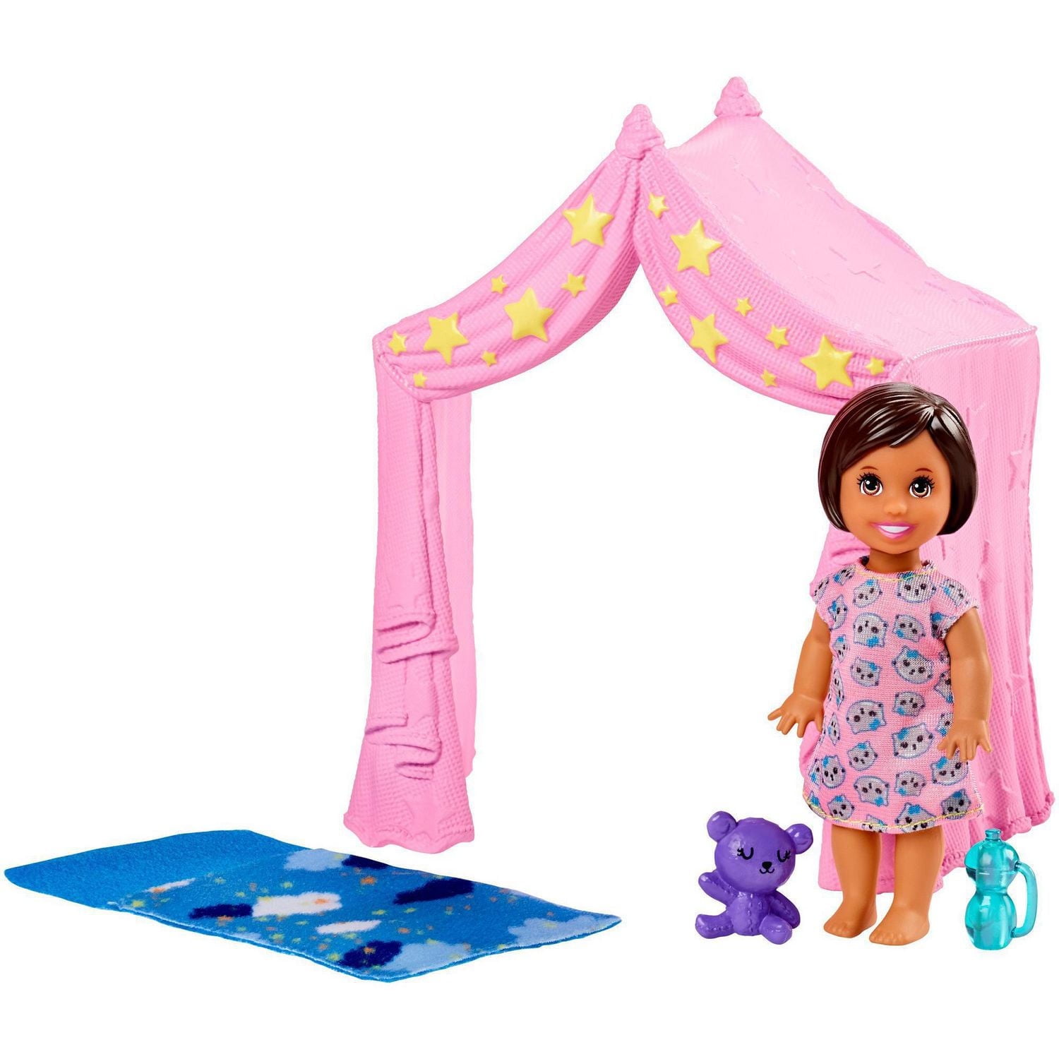 Barbie Skipper Babysitters Inc. Bedtime Playset with Small Doll, Tent and Sleeping Bag