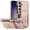 Rosegold, variant on Wallet Case for Samsung Galaxy A 53 5G,RFID Blocking Stretchy Fabric Card Slot,360°Rotation Ring Kickstand PU Leather Shockproof Stylish Protective Cover Compatible with Samsung Galaxy A 53 5G,Apricot