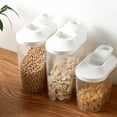 thumbnail image 6 of HCBY Flip-Top Cereal Dispenser & Food Storage Container - 1000ml/1500ml Transparent Pantry Organizer for Kitchen, Space-Saving Square Design(White,1.5L), 6 of 6