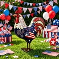 thumbnail image 5 of AYktou 4th of July Rooster Metal Garden Stakes Outdoor Decor, 8×12 Inch Red White Blue Patriotic Rooster Ground Stake Figurine, 250th Anniversary Chicken Yard Signs Sculpture for Patio Backyard Lawn, 5 of 9