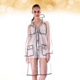 thumbnail image 2 of Impermeable transparente reutilizable Poncho de lluvia EVA Impermeable al aire libre Impermeable al aire libre para adultos (talla L, negro), 2 of 4