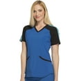 thumbnail image 7 of Cherokee Infinity Women Scrubs Top, Colorblock V-Neck, Plus Size, CK690A, 5XL, Royal, 7 of 7