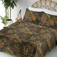 thumbnail image 3 of Ambesonne Tropical Fitted & Flat Sheet with Sham 3 Pcs Set, Hawaii Aloha Monstera Art, Twin XL, Forest Green Burnt Sienna, 3 of 5