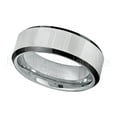 thumbnail image 2 of 8mm Tungsten Ring - Polished Black Ion Plated Beveled Edge Comfort Fit Tungsten Ring - Men's Anniversary Ring - TN218s7.5, 2 of 3