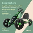 thumbnail image 6 of hauck Cyclone Junior Racing Go Kart with 12" Rims and Race Style Pedals, Lime Green, 6 of 10