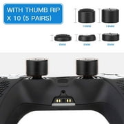 Silicone Cover Skin Case for Sony PS5 Controller, EEEkit Wireless Controller Protector Case Anti-slip Grips Case Compatible for PlayStation5, Controller Skin for PS5 with 10 Thumb Grip(Black)