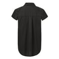 thumbnail image 4 of Outfmvch Linen Shirts for Women，Blouses for Women，Blouses & Button-down Shirts，Tops for Women，Blouses for Women Dressy Casual，Long Button Down Shirts for Women，Lightweight Tops & Blouses， Black，L, 4 of 6