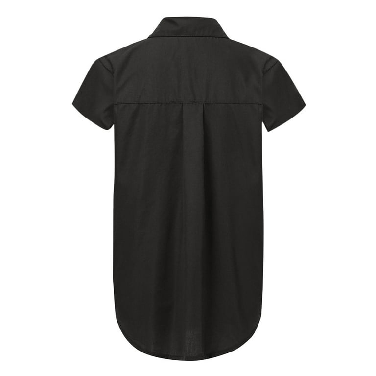 WTXUE Button-Up Shirts Short Sleeve, Notch Neck Shirts for