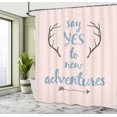 thumbnail image 4 of Ambesonne Adventure Shower Curtain, Calligraphic Words Antler, 69"Wx75"L, Blue Grey, 4 of 4