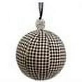 thumbnail image 2 of Allstate Floral 6" Rhinestone Houndstooth Christmas Ball Ornament - Black/Beige, 2 of 2