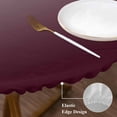 thumbnail image 4 of Romantic Burgundy Round Fitted Table Cover Gradient Waterproof Table Cloth with Elastic Edge Wipeable Tablecloth for Picnic Camping Party Fits 45"-54" Diameter, 4 of 8