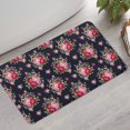 thumbnail image 2 of Pioneer Flower Floral Print Pattern Bathroom Rugs Mat, Non Slip Microfiber Bathroom Rug with Rubber Backing, Soft Mats for Bathroom Floor Tub Shower, 17"x30", 2 of 5