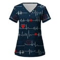 thumbnail image 3 of Frostluinai Nursing Uniform For Womens Scrubs Tops Color Casual Working Uniform With Pocket V-Neck Work Utility & Safety Tops Nursing Worker Protective Clothing Top, 3 of 4