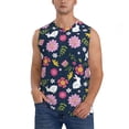 thumbnail image 2 of Fotbe Men's Floral Rabbit Print Men's Sleeveless Muscle Tank Tops Casual T-Shirts for Gym Workout Beach-X-Large, 2 of 8