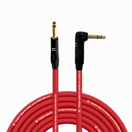 Coluber Cable - 1/4" TS Male to Right Angle 1/4" TRS - Pro 3-Pin Connector