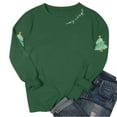 thumbnail image 4 of Lorytime Christmas Sweatshirts Women Santa Claus Print Fleece Shirt Crew Neck Long Sleeve Pullover Loose Tops, 4 of 5