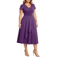 thumbnail image 2 of Idoravan Womens Dresses Casual Plus Size Fashion Women Summer Short Sleeve High Waist Dresses Solid Color, 2 of 6