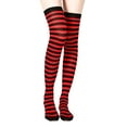 thumbnail image 4 of Halloween Colorful Striped Thigh High Long Socks Witch Sock for Women Girls Over the Knee Stockings Role Play Hosiery, 4 of 8