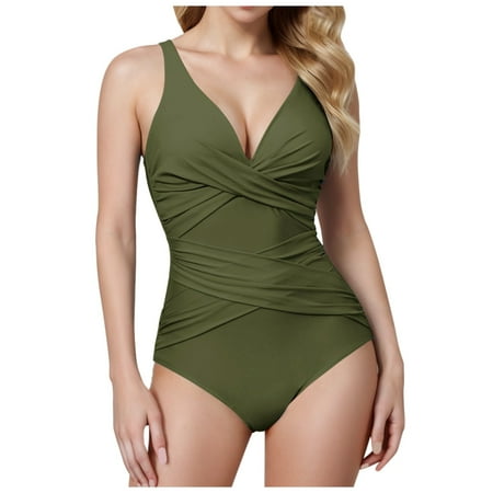 Blphud Womens Swimwear Transparent Bikini Sexy Underwear Hot Woman Swimsuits for Women 1 Piece Bathing Suit Retro Ruched Push Up Vintage Padded Swimwear Bikini Bottom AG L
