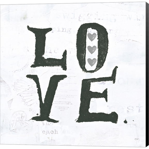 Love Gray Hearts by Kellie Day, Canvas Wall Art