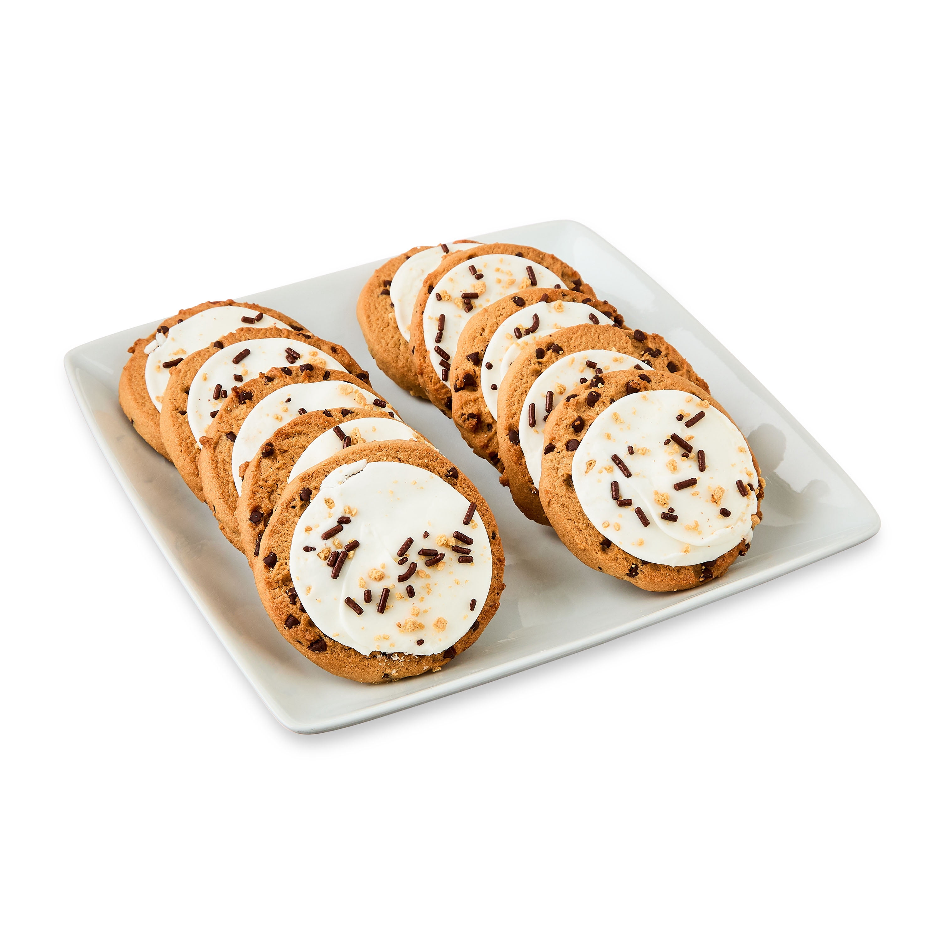 Freshness Guaranteed Baked S'mores White Frosted Sugar Cookies with Sprinkles, 13.5 oz, 10 Count