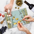 thumbnail image 4 of Bamboo Print Cutting Board, Bamboo Grove Calm Your Mind Slow down Relax Hand Drawn Style Art, Decorative Tempered Glass Cutting and Serving Board, Small Size, Cream Brown White, by Ambesonne, 4 of 5
