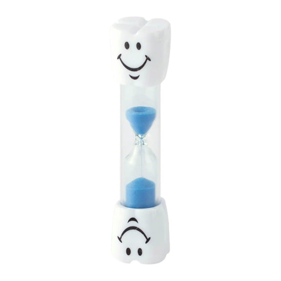 Desktop Ornament Sandglass with Double Eye Cartoon Face Design—Child Friendly Drop Ornament and for Desk, 3.54×0.9 inch, Blue