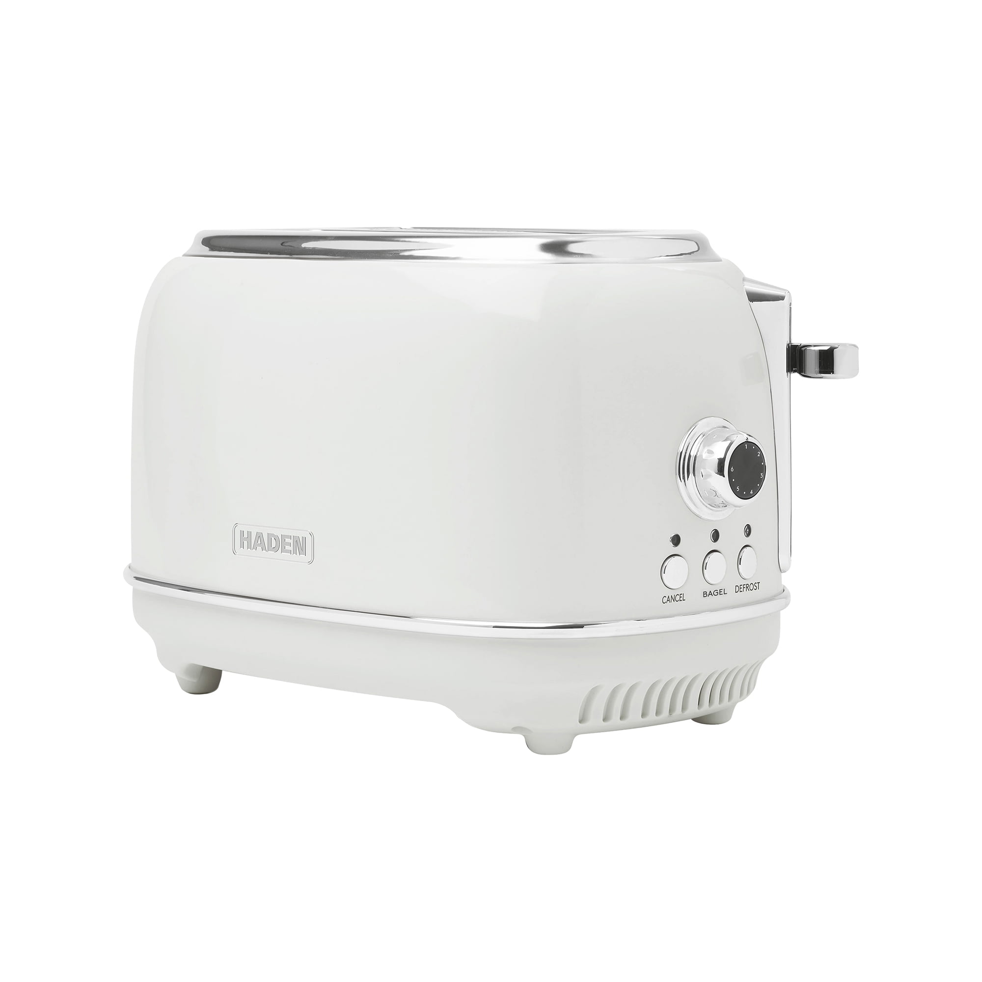 Open Box Heritage 2 Slice Wide Slot Stainless Steel Bread Toaster, White