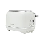 Open Box Heritage 2 Slice Wide Slot Stainless Steel Bread Toaster, White