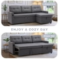 thumbnail image 6 of Convertible Sofa Bed, L Shaped Pull Out Sleeper Couch Bed, 2 in 1 Sleeper Sofa with Storage Chaise, Reversible Sectional Couches for Living Room Office Apartment,Dark grey, 6 of 9