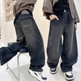 thumbnail image 4 of Boys Jeans Size 10-11 Elastic Waistband Pull-On Casual Demin Pants Comfy Plain Long Trousers Streetwear Boys Back To School Clothes, Blue, 4 of 4
