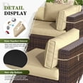 thumbnail image 6 of PUKNLY Outdoor Furniture Replacement Cushions, Fits 6-seat Sectional Rattan Conversation Set, 14 Piece Patio Water-Resistant Replacement Sofa Cushions, Liner&Cover（Beige）, 6 of 8