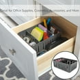 thumbnail image 4 of Simplify Medium Plastic Stackable Organizer Storage Basket with Adjustable Dividers in Grey, 4 of 10