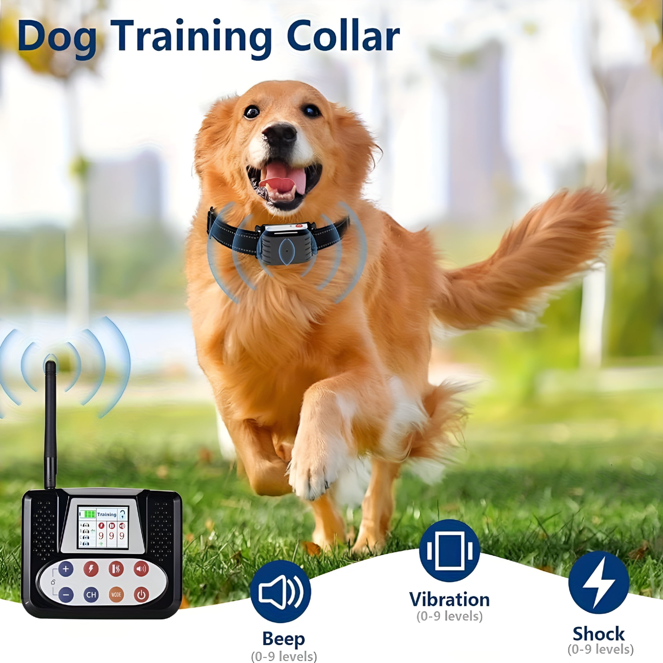 GJX Wireless Dog Fence System for 1-3 Dogs with Training Collar-Adjustable Boundary Containment Rechargeable Battery&Dual Power Shock/Vibration/Sound Modes Real-Time Monitoring Indoor/Outdoor