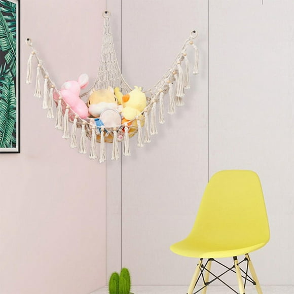 Langgg Stuffed Animal Hammock Plush Net Toy Macrame Boho Macrame Boho Stuffed Livingroom Display Storage
