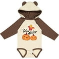 thumbnail image 3 of Inktastic Big Sister Pumpkins with Fall Leaves Girls Long Sleeve Baby Bodysuit, 3 of 5