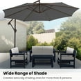 thumbnail image 2 of JUSTLET 10' Outdoor Hanging Offset Cantilever Umbrella for Patio(No Base), Gray, 2 of 9