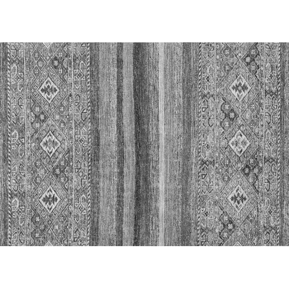 Ahgly Company Indoor Rectangle Abstract Gray Modern Area Rugs, 2' x 5'