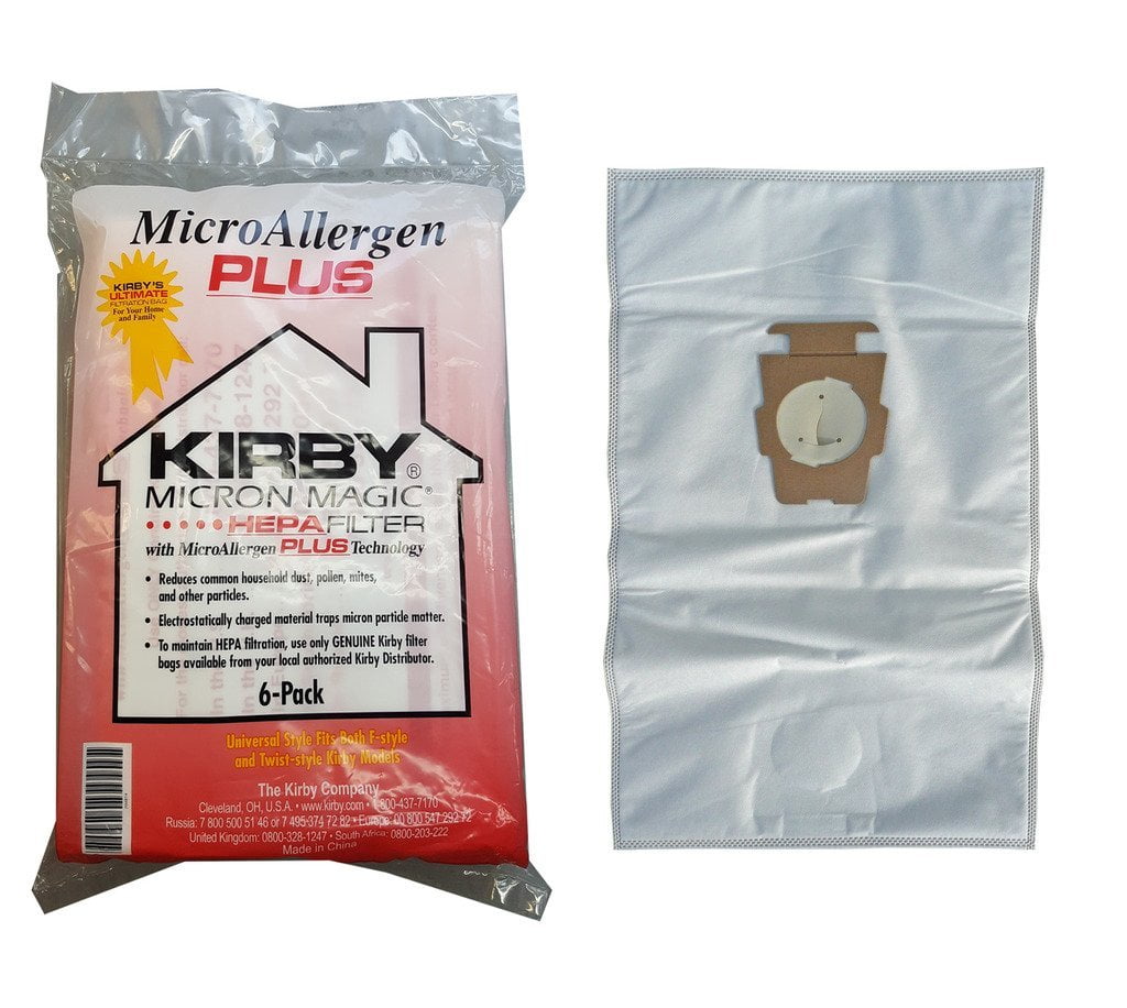 Kirby Micron Magic micro Allergène plus high-efficiency particules HEPA filtre sous vide Sacs Paquet de 6 