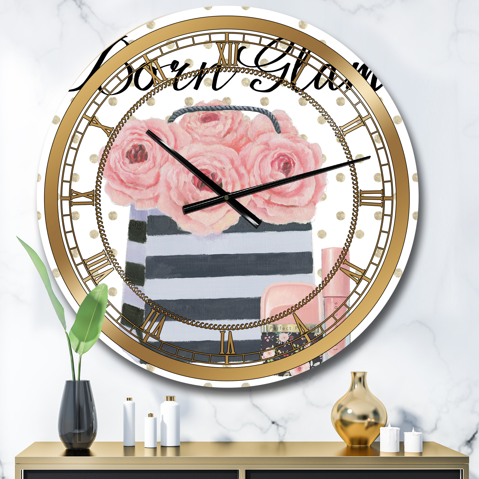 Designart 'Simply Splendid II' Glam wall clock