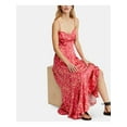thumbnail image 3 of FREE PEOPLE Womens Pink Floral Spaghetti Strap Maxi Shift Dress Size: 4, 3 of 4