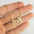 thumbnail image 3 of SmartBy Number Pendant Year Necklace Crown Stainless Steel Exquisite Chain Women Necklace Birthday Gift, 3 of 8
